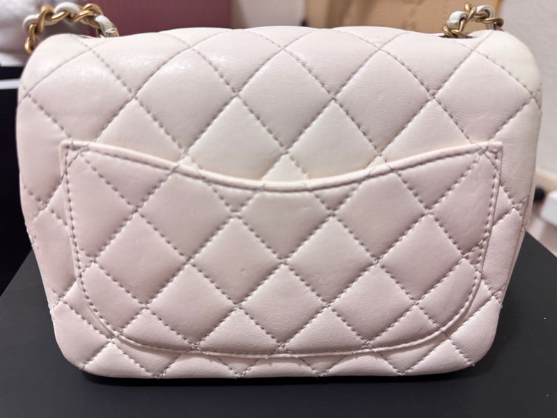 ✨ Chanel 金球方胖 小羊皮 白色稀有款|正品鑑定|附防塵袋與盒子✨-2