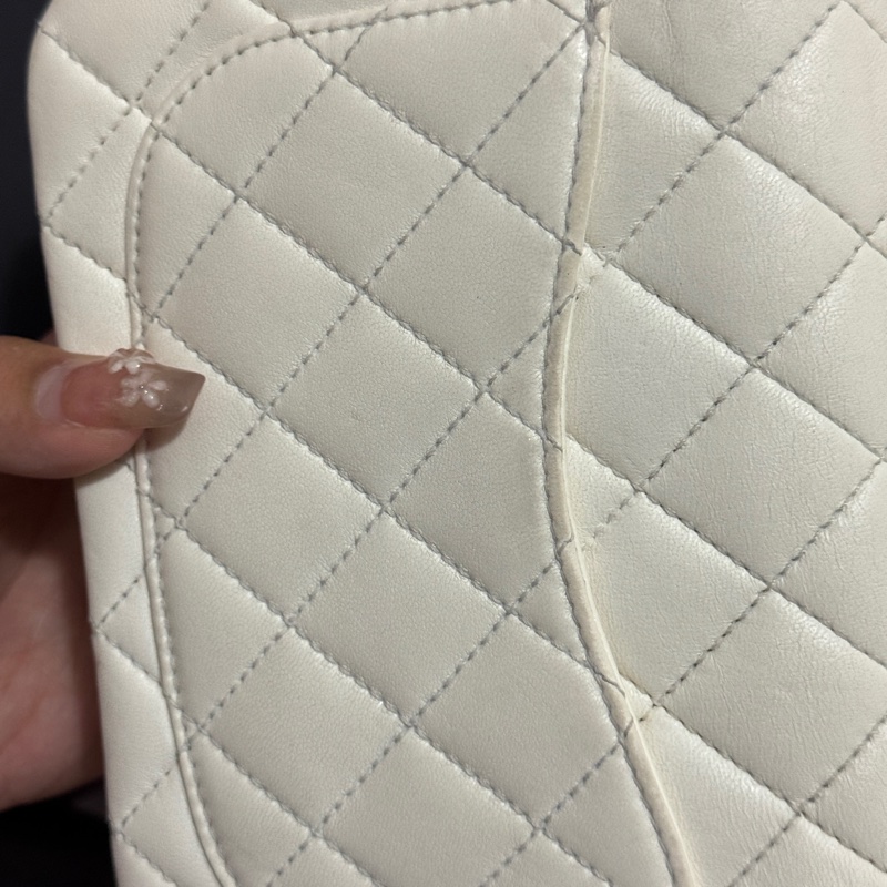 ✨ Chanel 金球方胖 小羊皮 白色稀有款|正品鑑定|附防塵袋與盒子✨-21