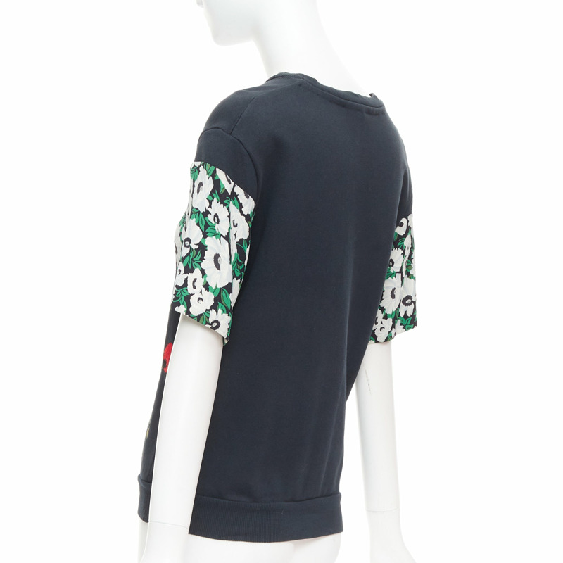 STELLA MCCARTNEY 2015 black cotton poppy daisy embroidery sweater IT38 XS-5