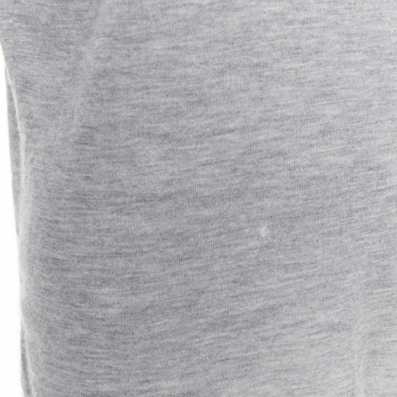 CHANEL 100% cashmere grey Camellia CC button keyhole sweater FR44 XXL-7