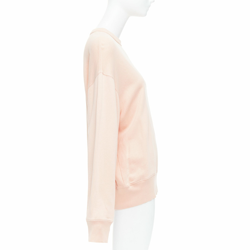 ACNE STUDIOS Fairah Face pink smiley square cotton pullover sweatshirt XS-3