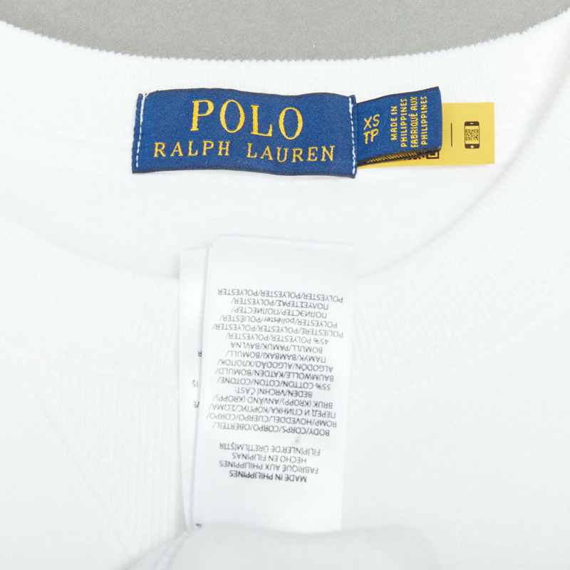 POLO RALPH LAUREN red bear print white cotton blend pullover XS-7