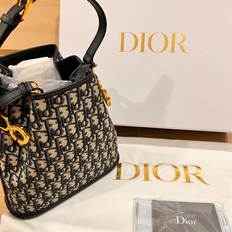 C'est Dior 中型包款 藍色 Dior Oblique 緹花-0