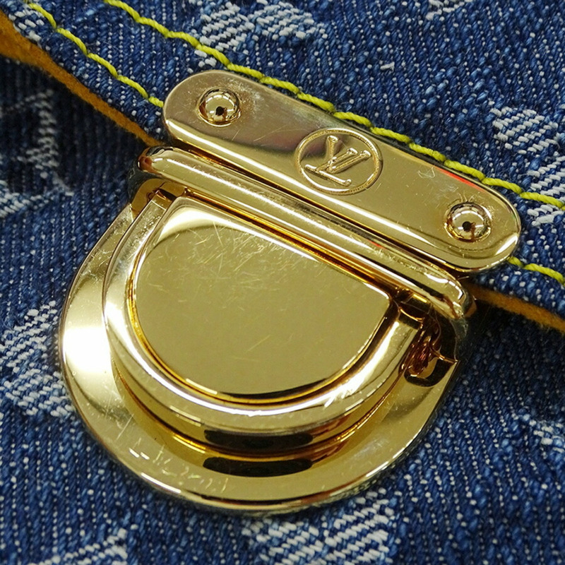 Louis Vuitton Monogram Denim 女士手拿包/小袋/手拿包（藍色）（M95007 TH0057）-5