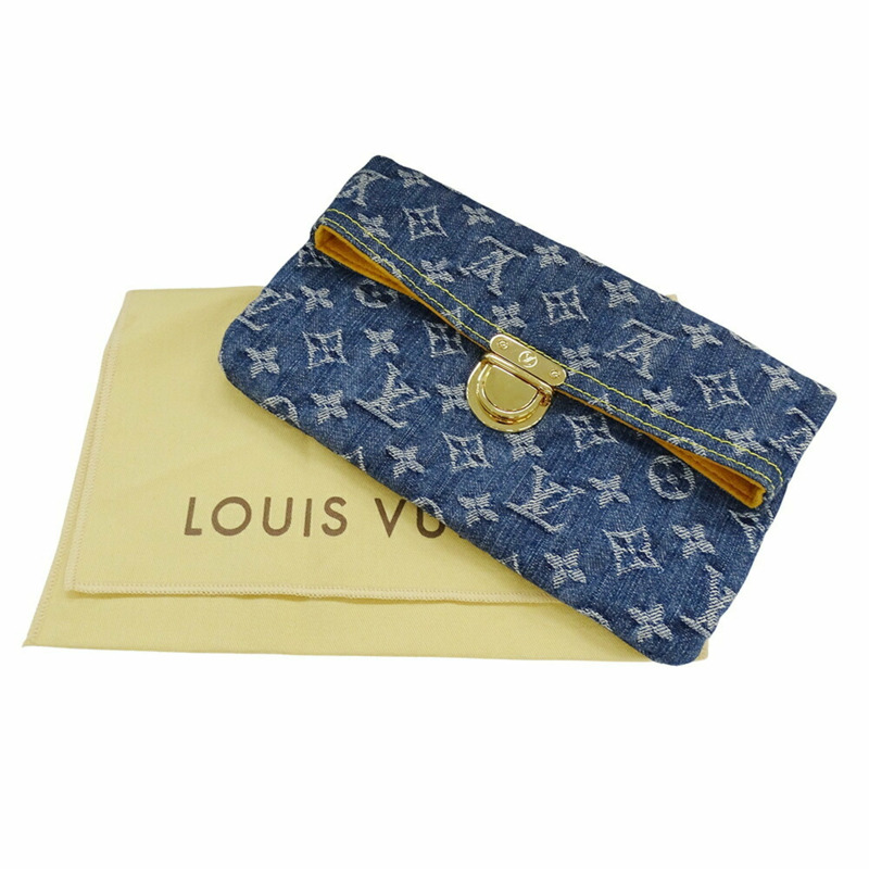 Louis Vuitton Monogram Denim 女士手拿包/小袋/手拿包（藍色）（M95007 TH0057）-9