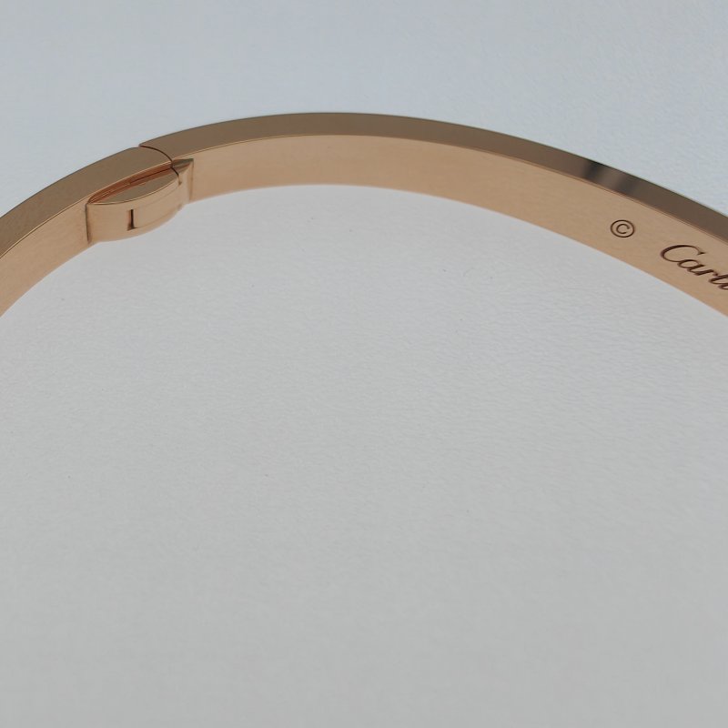 Cartier 卡地亞 love 18K玫瑰金 窄版無鉆手環 Size 17 Bracelet-5