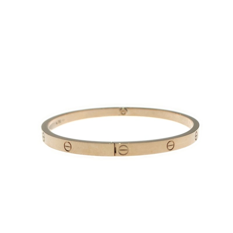 Cartier 卡地亞 love 18K玫瑰金 窄版無鉆手環 Size 18 Bracelet-1