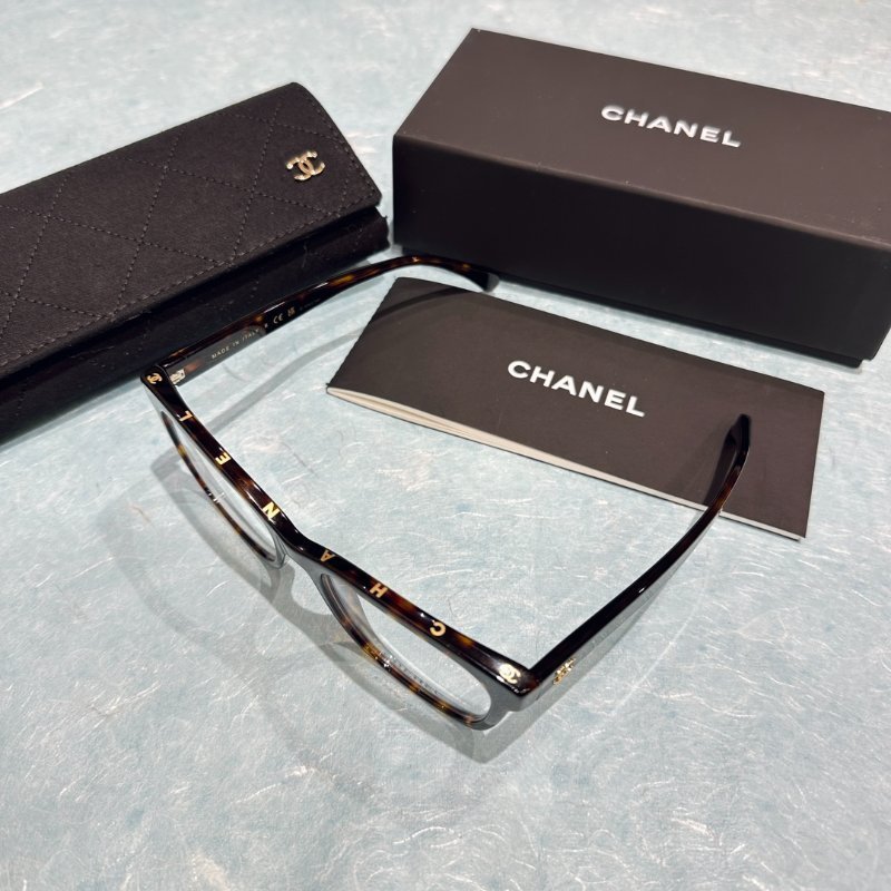 Chanel💗～平光眼鏡CH3392 玳帽色 全新全配-2