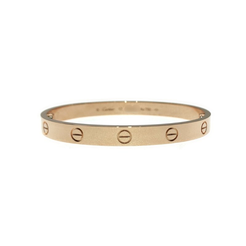 Cartier 卡地亞 love 18K玫瑰金 寬版無鉆手環 Size 17 Bracelet-0