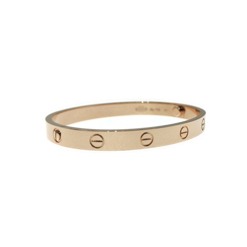 Cartier 卡地亞 love 18K玫瑰金 寬版無鉆手環 Size 17 Bracelet-3