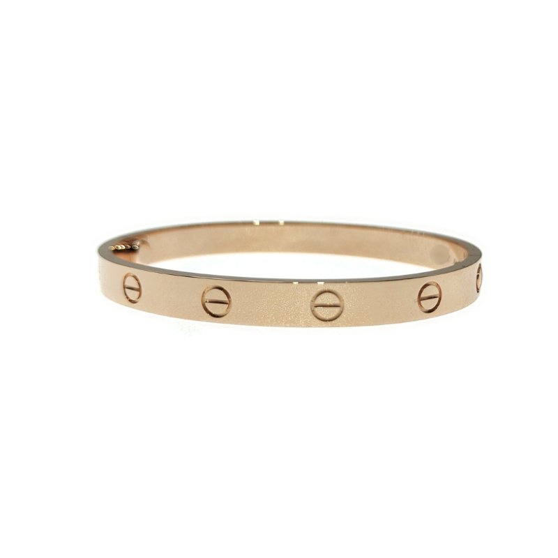 Cartier 卡地亞 love 18K玫瑰金 寬版無鉆手環 Size 17 Bracelet-4