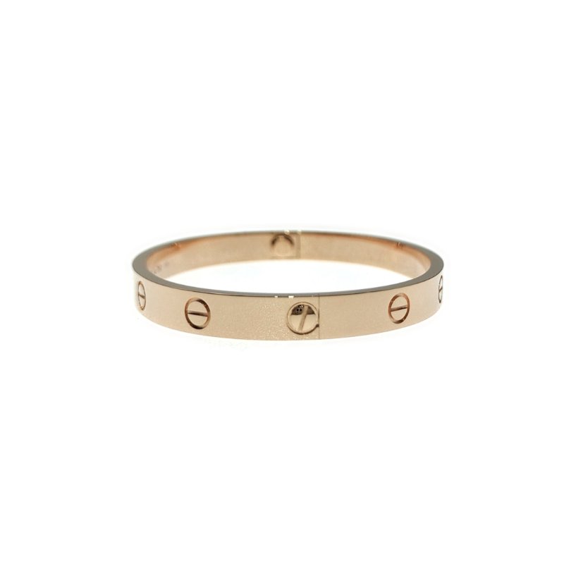 Cartier 卡地亞 love 18K玫瑰金 寬版無鉆手環 Size 17 Bracelet-5