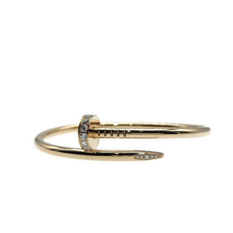 Cartier 卡地亞 juste un clou 18K黄金 粗版頭尾鑽石手環 Size 17 Bracelet-1