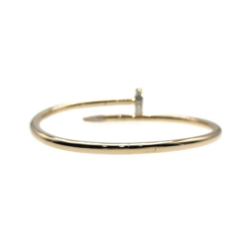 Cartier 卡地亞 juste un clou 18K黄金 粗版頭尾鑽石手環 Size 17 Bracelet-2