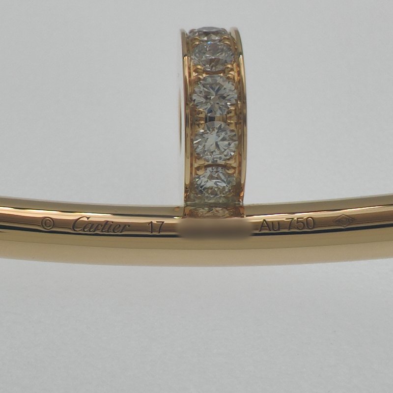 Cartier 卡地亞 juste un clou 18K黄金 粗版頭尾鑽石手環 Size 17 Bracelet-9