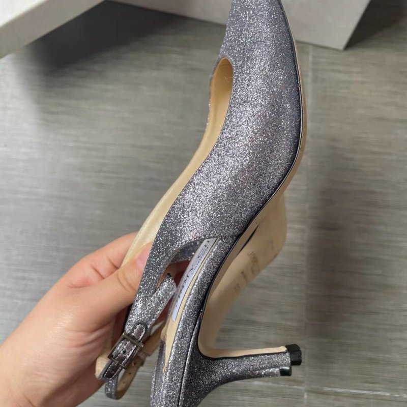 Jimmy choo亮片高跟凉鞋 36.5號 配件有防塵袋鞋盒 幾乎全新-2