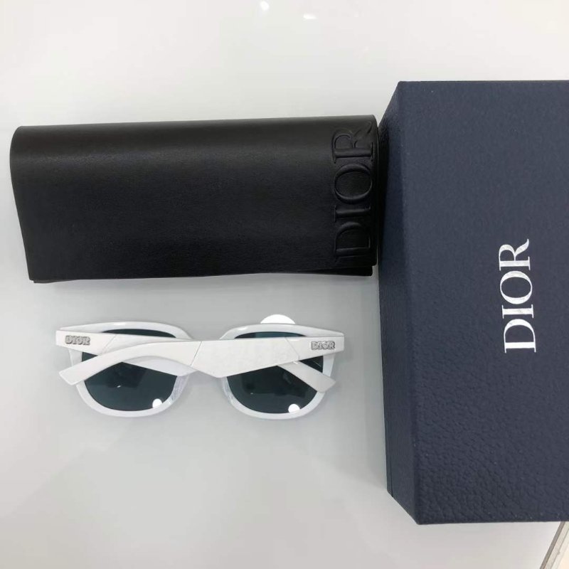 DIOR 白框 男女同款 太陽眼鏡全新全配-2