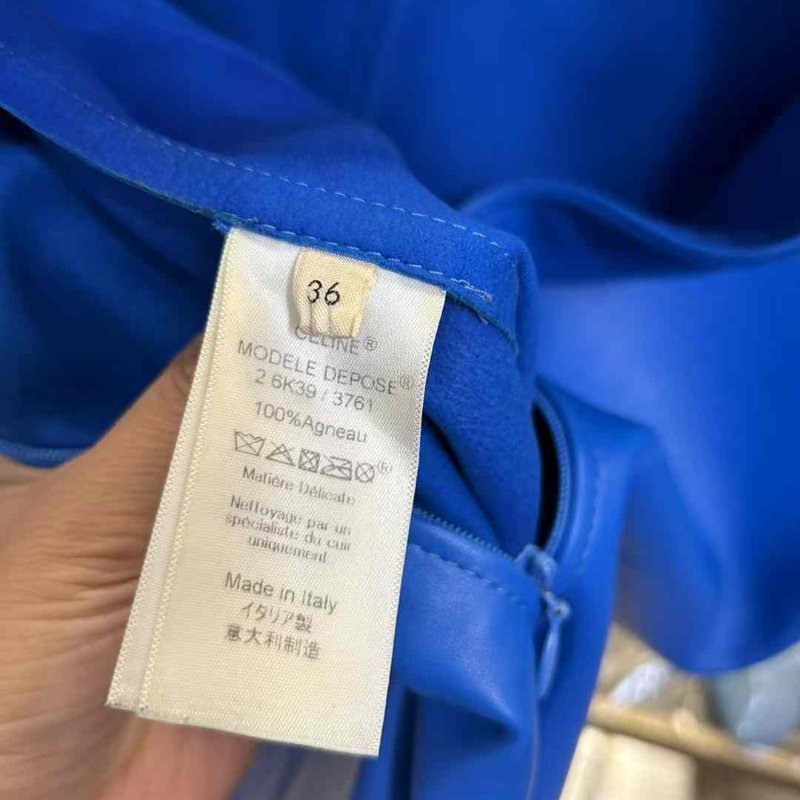 Celine 羊皮連身裙 尺寸36碼 自行清洗一下 纯羊皮的-3