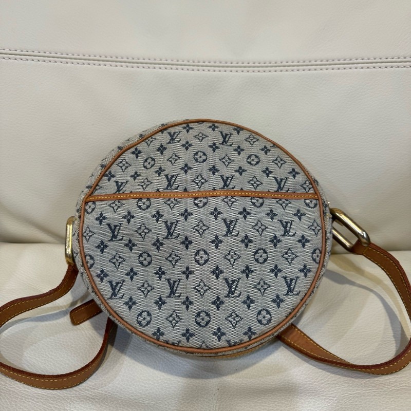 lv/路易威登 千禧年限定 中古灰丹寧圓餅包 底長20cm-0