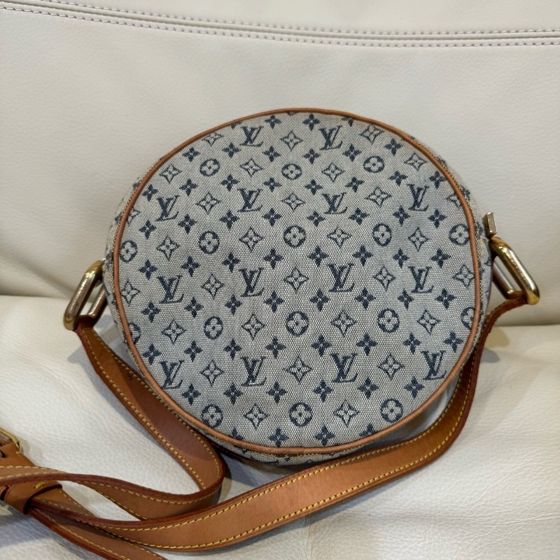 lv/路易威登 千禧年限定 中古灰丹寧圓餅包 底長20cm-1