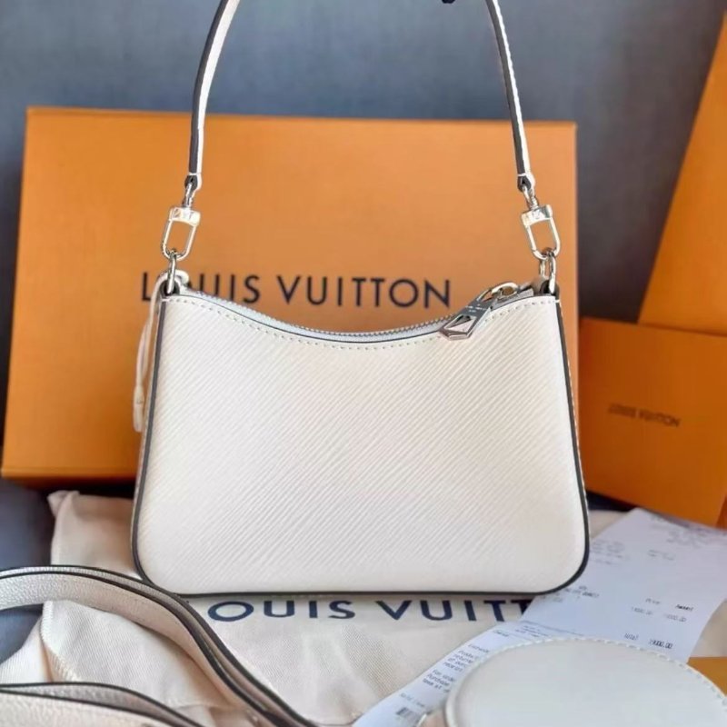 Lv Marelle Epi水波紋 新款二合一包,白色很氣質洋氣 配件:塵袋 票 盒子 19x13.5x6.5 全新-4