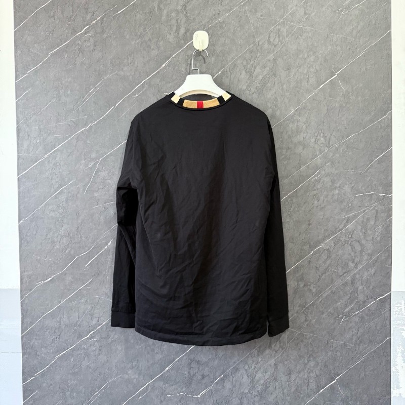 Burberry 黑紅字母格子圓領長袖m碼-1