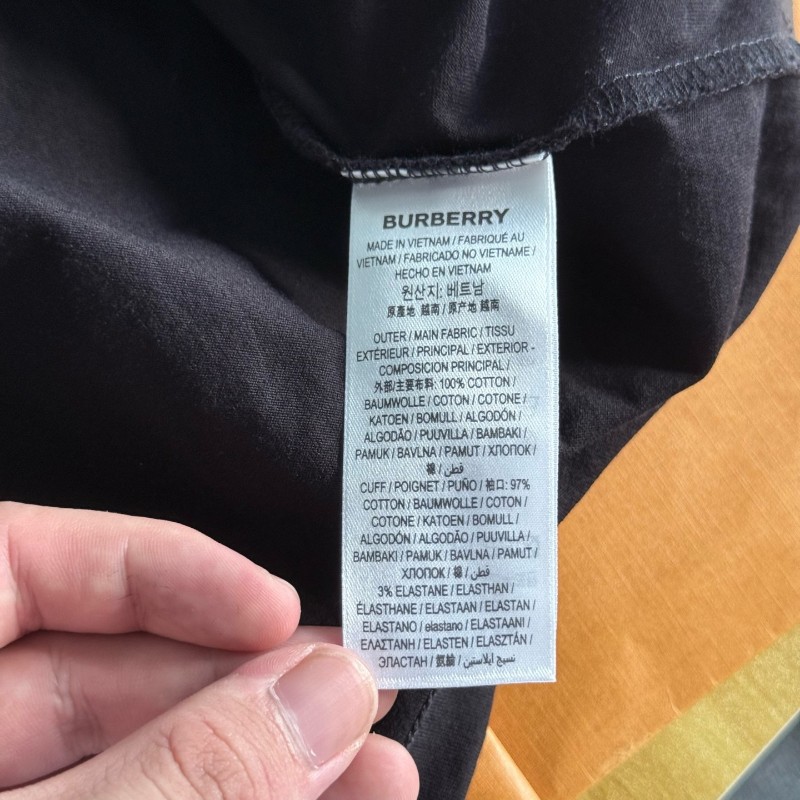 Burberry 黑紅字母格子圓領長袖m碼-5