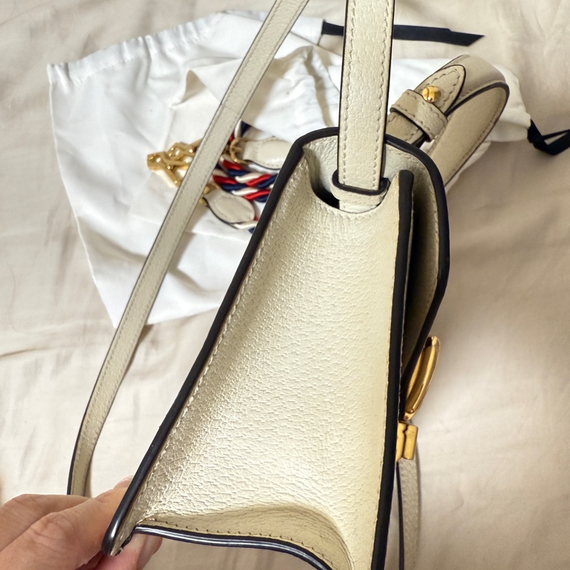 Gucci 古馳Sylvie 塞爾維亞 限量款 小號牛皮 燙金手柄款-4