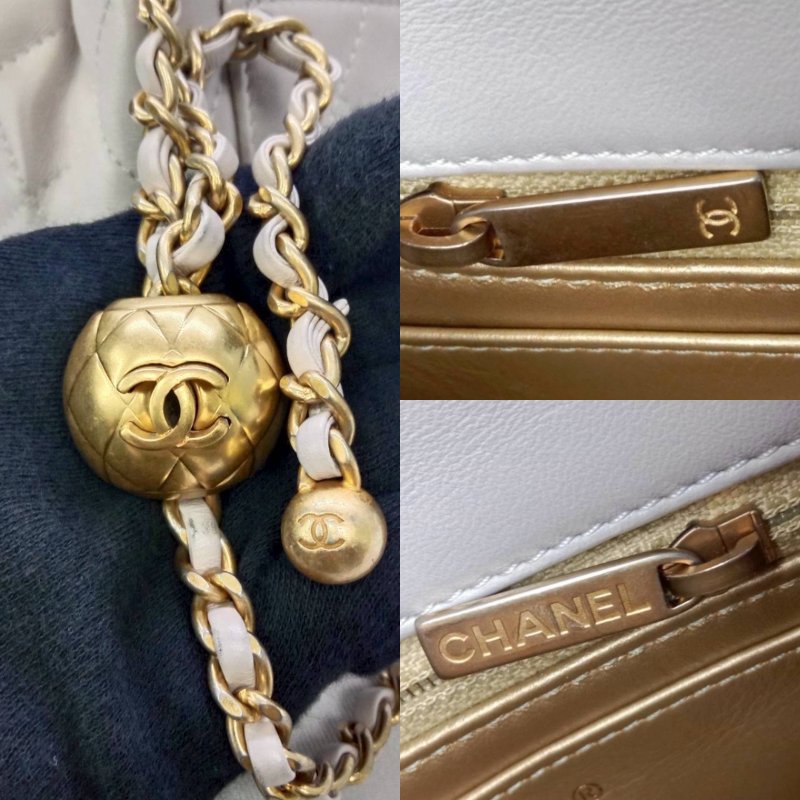 CHANEL 淡紫灰金球方胖-6