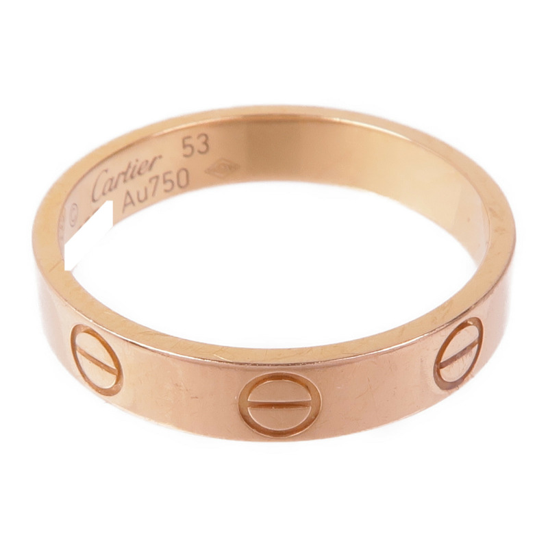 CARTIER 18K玫瑰金Mini Love Ring戒指Cartier#53/US#6.5-3