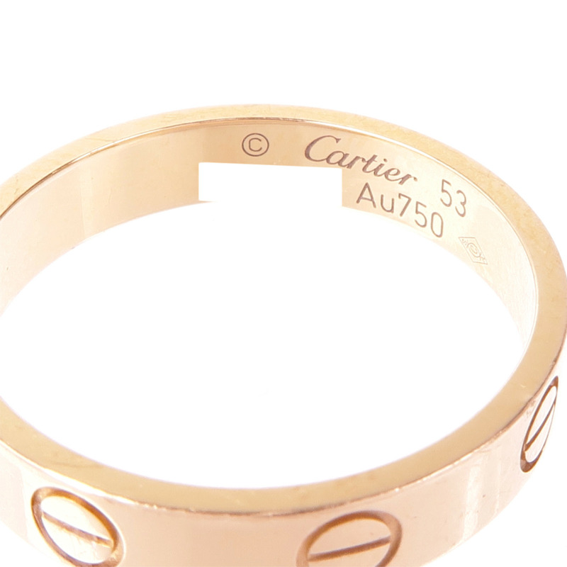 CARTIER 18K玫瑰金Mini Love Ring戒指Cartier#53/US#6.5-4