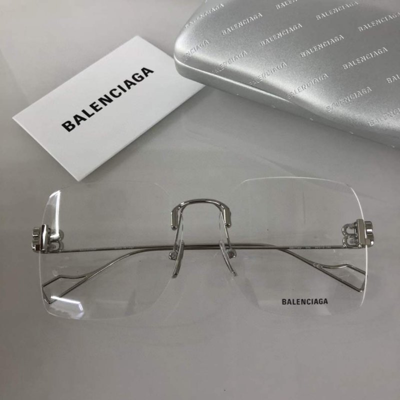 Balenciaga 無框銀邊鏡架 全新全配-1