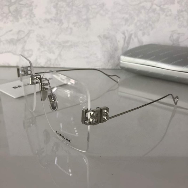 Balenciaga 無框銀邊鏡架 全新全配-2