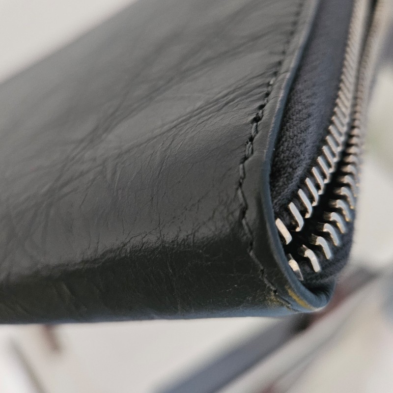 Balenciaga巴黎世家-深灰色真皮長夾-8