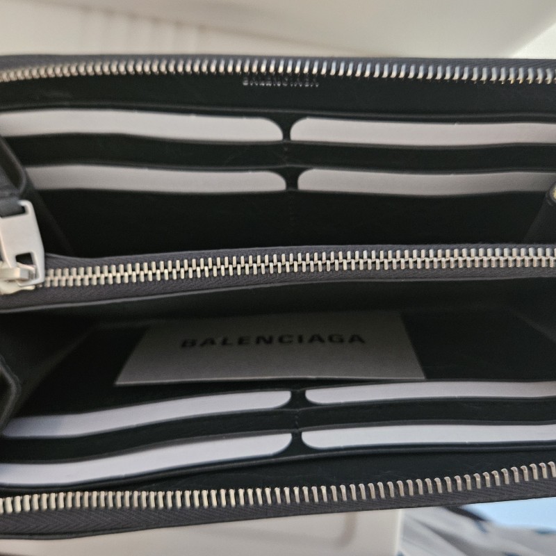 Balenciaga巴黎世家-深灰色真皮長夾-9