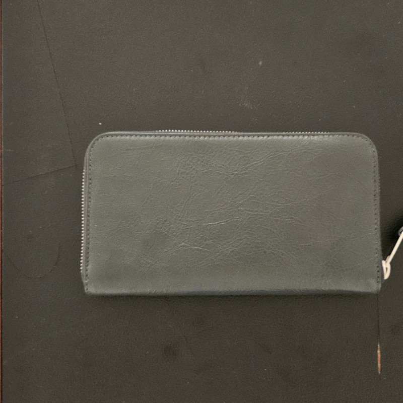 Balenciaga巴黎世家-深灰色真皮長夾-1