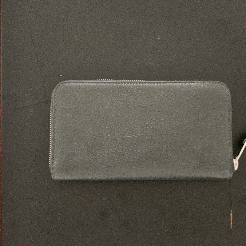 Balenciaga巴黎世家-深灰色真皮長夾-7