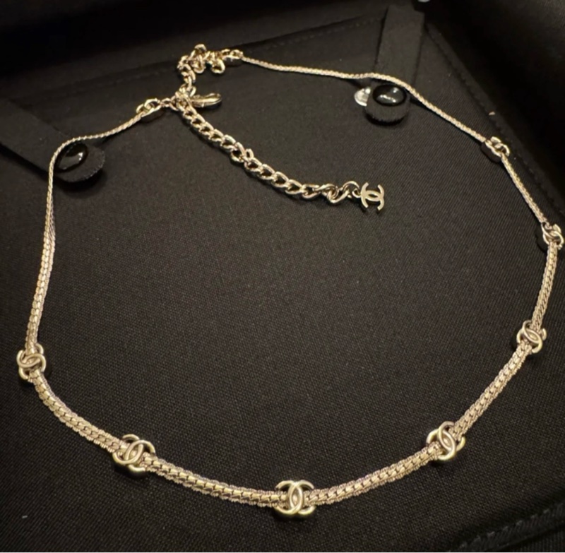 Chanel 七花 項鍊淡金色-3
