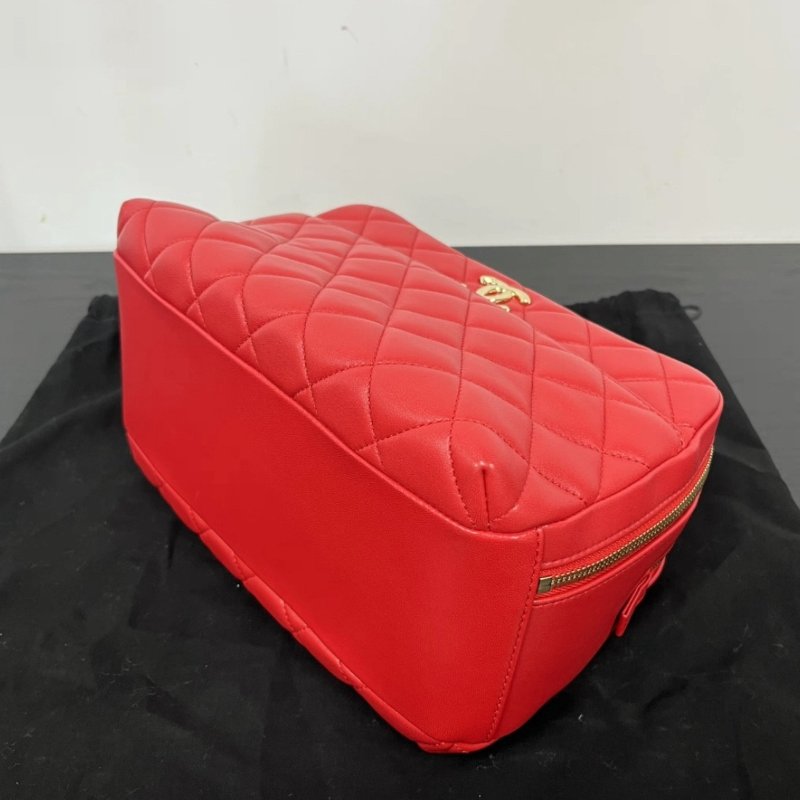 CHANEL16K紅金保齡球手提肩背斜背包 26*14*14 99新配件塵袋保卡-2
