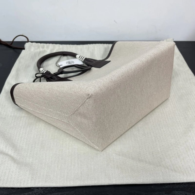 HERMES SACSteeple25米色拼馬鞍紅子母手提包  25*15*23 全新閒置配件盒子塵袋吊牌購證-3