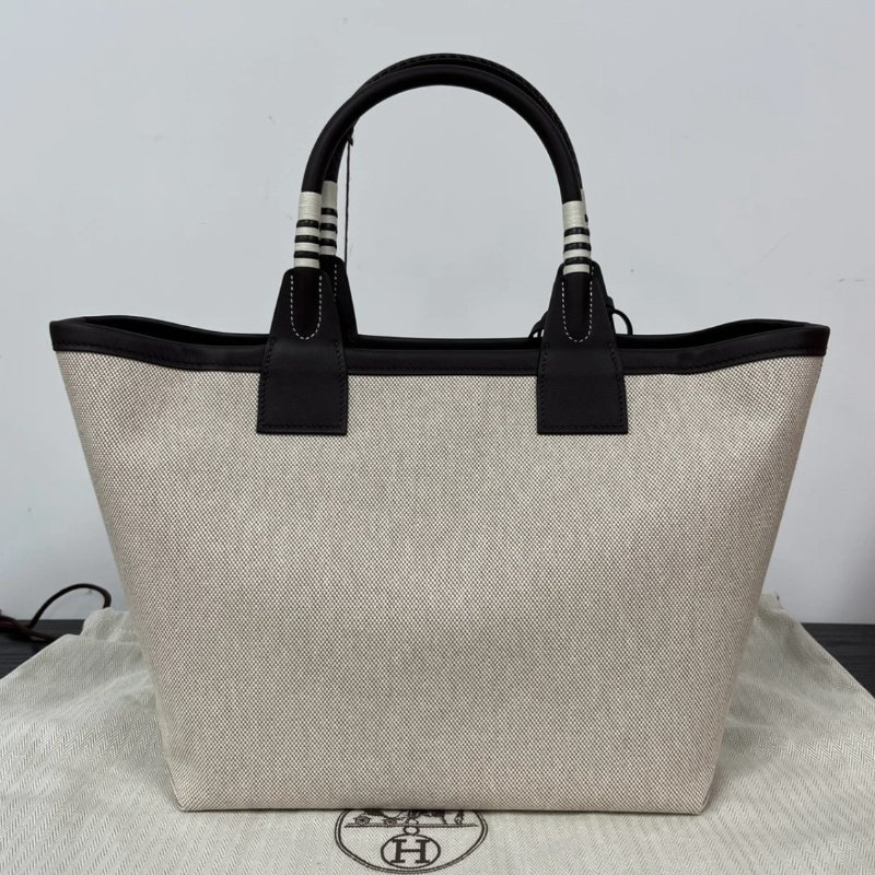 HERMES SACSteeple25米色拼馬鞍紅子母手提包  25*15*23 全新閒置配件盒子塵袋吊牌購證-5