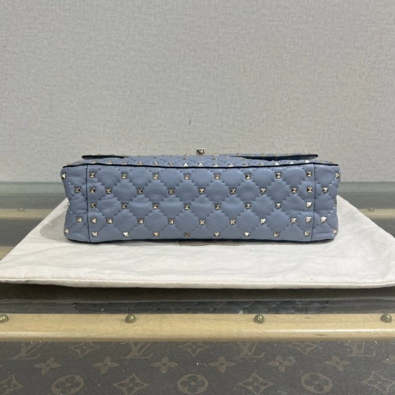 VALENTINO Spike Up藍色卯釘手提包 30*23*9 98新配件塵袋-3
