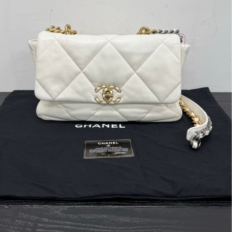 香奈兒/Chanel 19bag 白色 中号30*20-2