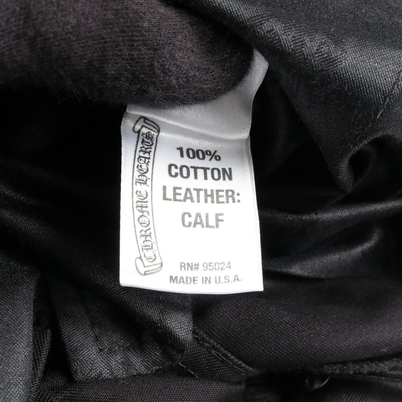 CHROME HEARTS 十字球扣斜紋棉布褲 黑色 二手男款-3