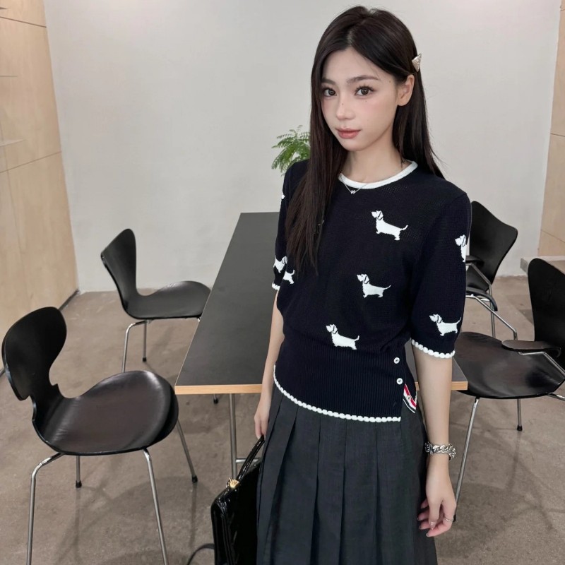 莉亞精品♡Thom Browne 藏藍小狗針織衫 尺碼40-3