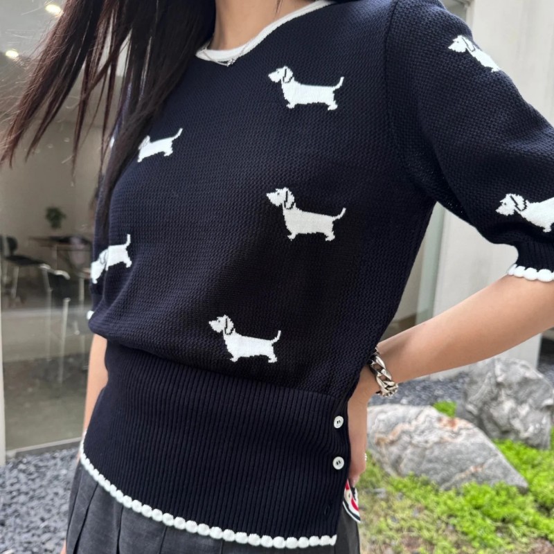 莉亞精品♡Thom Browne 藏藍小狗針織衫 尺碼40-4