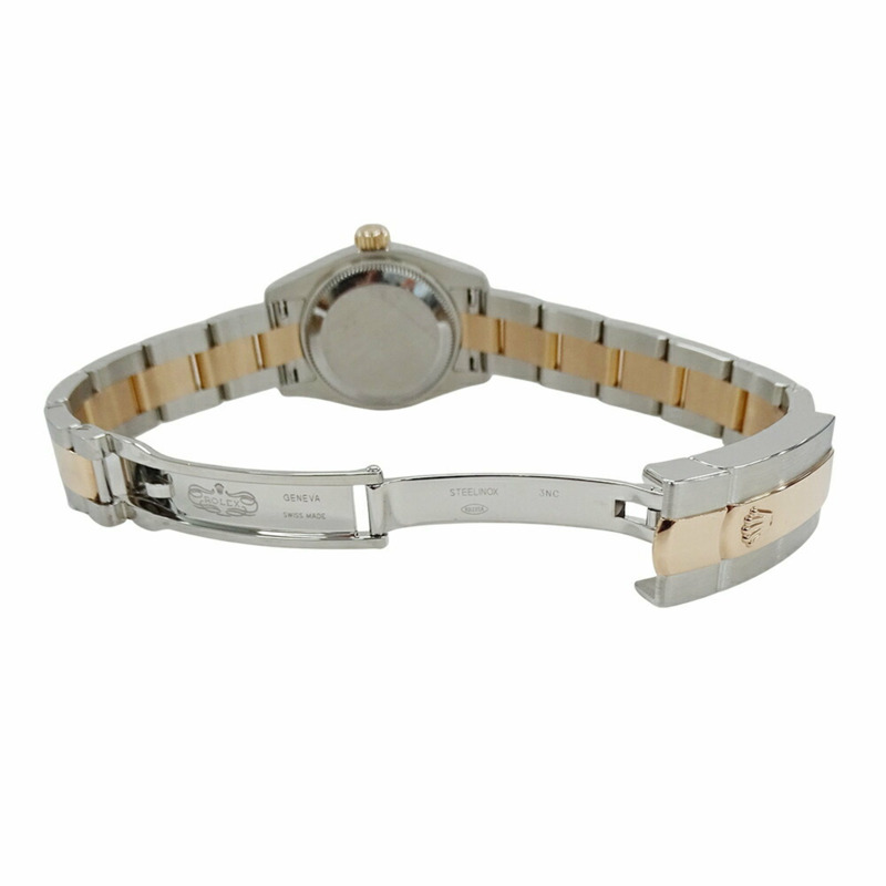 勞力士 Datejust 179161NR(隨機編號)女士腕錶,帶蓮花、貝殼和鑽石設計,自動上鍊,不銹鋼,玫瑰金,PG 組合,已大修拋光-4