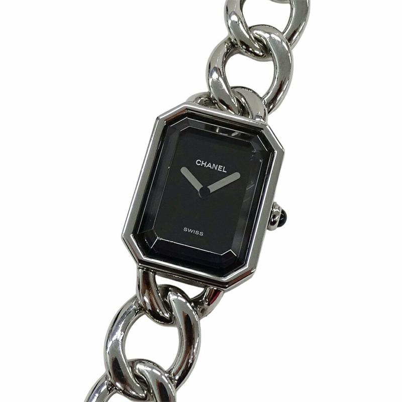 CHANEL 女士 Premiere 腕錶，大號，石英，不鏽鋼，H0452，銀色/黑色，方形鏈條，拋光-0