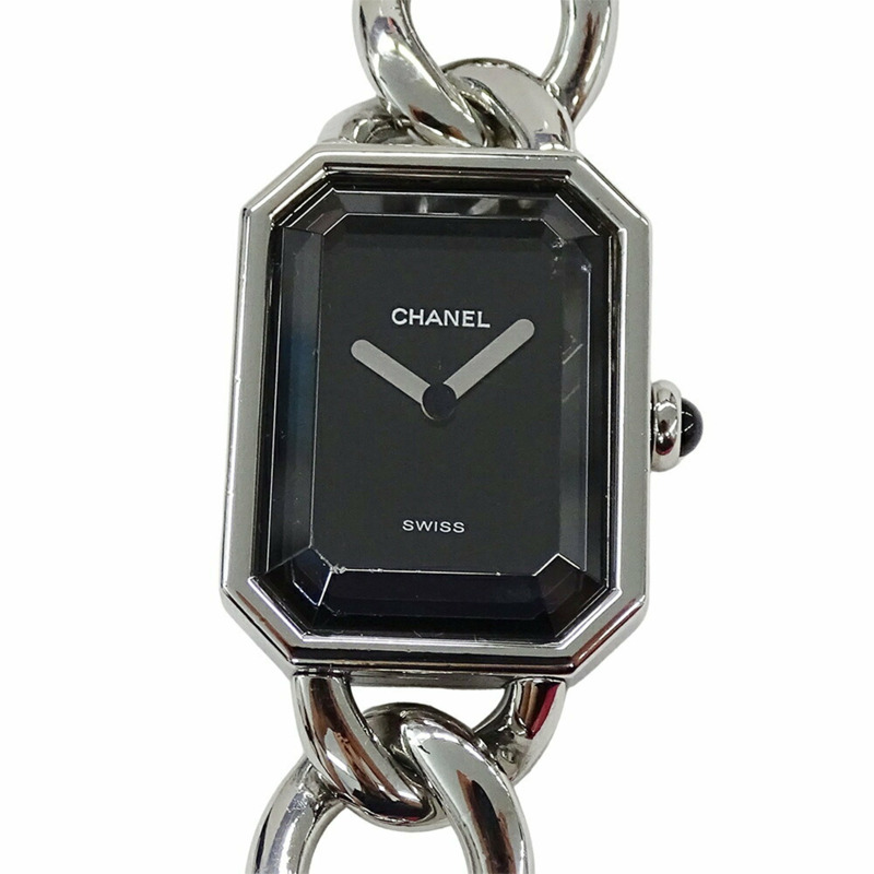 CHANEL 女士 Premiere 腕錶，大號，石英，不鏽鋼，H0452，銀色/黑色，方形鏈條，拋光-2