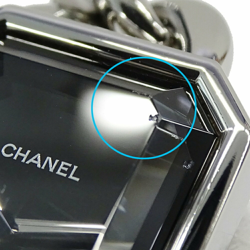 CHANEL 女士 Premiere 腕錶，大號，石英，不鏽鋼，H0452，銀色/黑色，方形鏈條，拋光-12